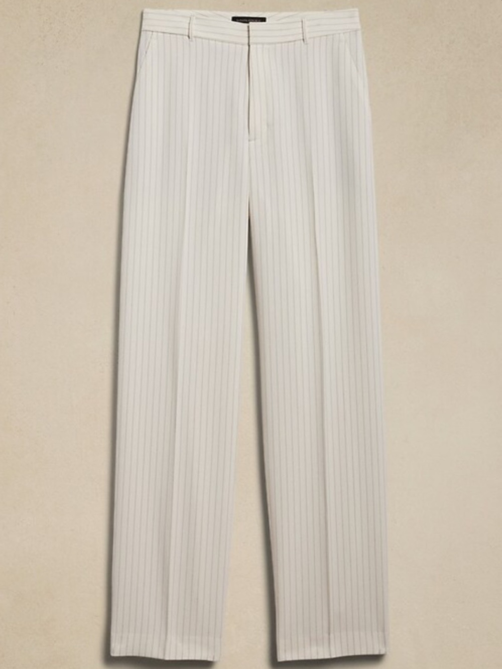 BR White Pinstripe Sculpted Straight Pants